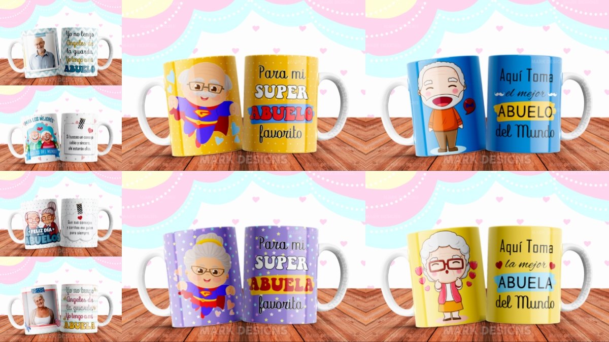 Diseño Tazas Personalizadas para Abuelos y Abuelas