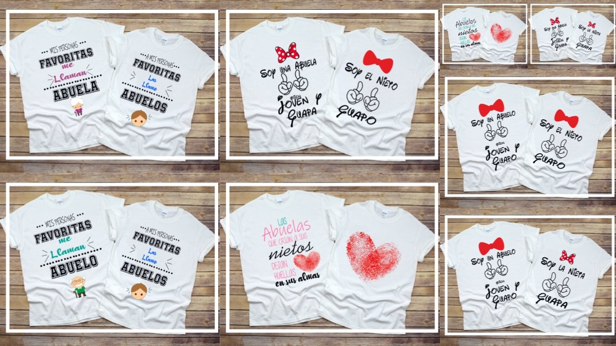 Diseño Playeras Personalizadas para Abuelos y Nietos